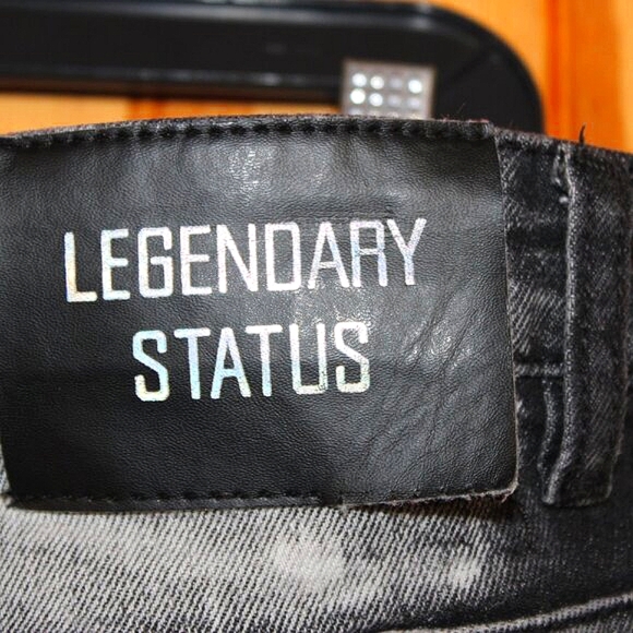 Legendary Status Distressed Black Wash Denim Shorts - Size 32 - Picture 7 of 10